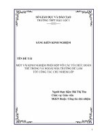 skkn một vài kinh nghiệm phối hợp với các tổ chức đoàn thể trong và ngoài nhà trường để làm tốt công tác chủ nhiệm lớp