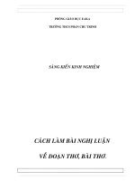 skkn cách làm bài nghị luận về đoạn thơ, bài thơ