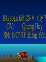 CÁC TÁC DỤNG CỦA DÒNG ĐIỆN (Tiết 25)