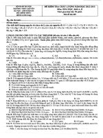 đề + đáp án thi thử đại học môn hóa học 2014 chuyên hà nọi  amsterdam