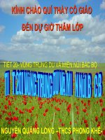 Tiết 20-VÙNG TRUNG DU VÀ MIỀN NÚI BẮC BỘ