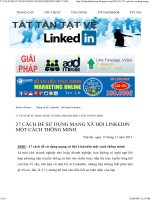 27 CÁCH để sử DỤNG MẠNG xã hội LINKEDIN một CÁCH THÔNG MINH