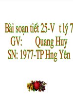 Giao an thi tinh. Tiet 25 Cac tac dung cua dong dien