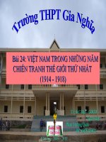 Bài 24: Việt Nam trong những năm chiến tranh thế giới thứ nhất (1914-1918)