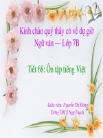Tiết 68: Ôn tập tiếng việt