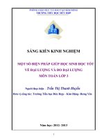 skkn một số biện pháp giúp học sinh học tốt về đại lượng và đo đại lượng môn toán lớp 3