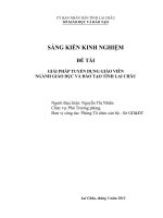 giải pháp trong tuyển dụng giáo viên ngành giáo dục và đào tạo tỉnh lai châu