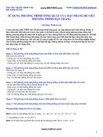 Sử dụng phương trình tổng quát của mặt phẳng để viết phương trình mặt phẳng