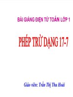 phép trừ dạng 17-7