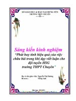 skkn phát huy hiệu quả của việc chữa bài khi dạy viết luận cho đội tuyển học sinh giỏi tiếng anh trường thpt chuyên hưng yên