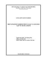 skkn một số kinh nghiệm phân loại và giải bài tập về muối amoni.