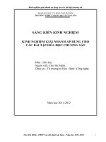 skkn kinh nghiệm giải nhanh áp dụng cho các bài tập hóa học chương sắt