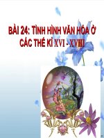 Bai 24: Tình hình văn hóa trong các thế kỉ XVI - XVIII