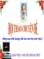 NÂNG CAO CHẤT LƯỢNG VIẾT VĂN CHO HS LỚP 5
