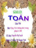 PHÉP CỘNG TRỪ ( KHÔNG NHỚ) TRONG PHẠM VI 100