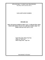 skkn một số kinh nghiệm chọn lọc và bồi dưỡng học sinh giỏi môn văn ở các lớp ban khtn để đạt kết quả cao