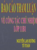 THAM LUẬN CÔNG TÁC CHỦ NHIỆM (CÔ LAN HƯƠNG TOÁN)