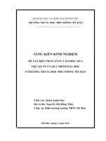 skkn biện pháp nâng cao hiệu quả việc quản lý quá trình dạy học ở trường trung học phổ thông mỹ hào