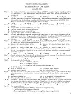 đề + đáp án thi thử đại học môn hóa học 2014 hà nam