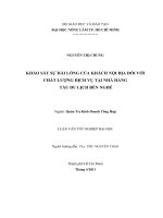 Khảo Sát Sự Hài Lòng Của Khách Nội Địa Đối Với Chất Lượng Dịch Vụ tại Nhà Hàng Tàu Du Lịch Bến Nghé