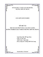 skkn một số giải pháp năng cao chất lượng hướng nghiệp & dạy nghề ở trường thpt hà trung