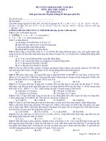 đề + đáp án thi thử đại học môn hóa học 2014 lần 4