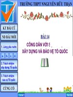 Bài 14: Công dân với sự nghiệp bảo vệ tổ quốc