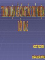 THAM LUẬN CÔNG TÁC CHỦ NHIỆM (CÔ HOÀI HƯƠNG)