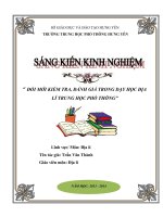 skkn đổi mới kiểm tra, đánh giá trong dạy học địa lí trung học phổ thông