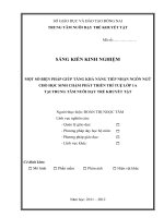 MỘT SỐ BIỆN PHÁP GIÚP TĂNG KHẢ NĂNG TIẾP NHẬN NGÔN NGỮ CHO HỌC SINH CHẬM PHÁT TRIỂN TRÍ TUỆ LỚP 1A  TẠI TRUNG TÂM NUÔI DẠY TRẺ KHUYẾT TẬT