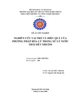 Nghiên cứu vai trò và hiệu quả của phương pháp hoá lý trong xử lý nước thải dệt nhuộm