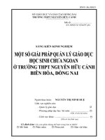 Một số giải pháp quản lý giáo dục học sinh chưa ngoan  ở trường THPT Nguyễn Hữu Cảnh, Biên Hòa, Đồng Nai