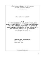 skkn giải một số bài toán về bất phương trình và hệ bất phương trình chứa tham số nhằm nâng cao chất lượng đối với
