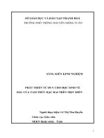 skkn phát triển tư duy cho học sinh về dấu cảu tam thức bậc 2 trên 1 miền