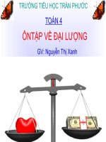 Toán 4; Ôn tập về đại lượng