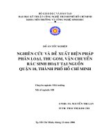 Nghiên cứu và đề xuất biện pháp phân loại, thu gom, vận chuyển rác sinh hoạt tại nguồn ở quận 10