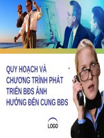 QUY HOẠCH và CHƯƠNG TRÌNH PHÁT TRIỂN bất ĐỘNG sản ẢNH HƯỞNG đến CUNG bất ĐỘNG sản