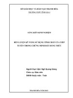 skkn rèn luyện kỹ năng sử dụng tính chất của tiếp tuyến trong chứng minh bất đẳng thức trung học phôt thông tĩnh gia