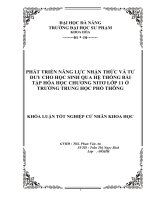 Phát triển năng lực nhận thức và tư duy cho học sinh qua hệ thống bài tập hóa học chương nitơ lớp 11 ở trường trung học phổ thông