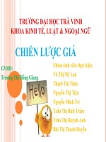 Báo cáo môn marketing căn bản   Chiến lược Giá