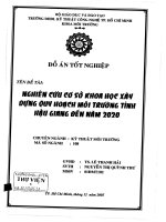 Nghiên cứu cơ sở khoa học xây dựng quy hoạch môi trường tỉnh hậu giang đến năm 2020