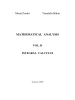 MATHEMATICAL ANALYSIS vol.2 integral calculus