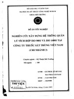 Nghiên cứu xây dựng hệ thống quản lý tích hợp ISO 14001 tại công ty thuốc sát trùng Việt Nam