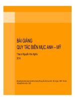 Bài giảng Quy tắc biên mục Anh  Mỹ  thạc sĩ Nguyễn Hữu Nghĩa
