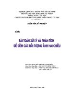 Baì toán xử lý và phân tích để đếm các đối tượng ảnh hai chiều
