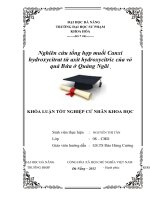 Nghiên cứu tổng hợp muối canxi hydroxycitrat từ axit hydroxycitric của vỏ quả bứa ở quảng ngãi