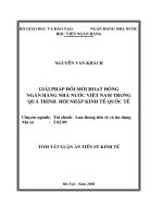 Luận án giải pháp đổi mới hoạt động ngân hàng nhà nước việt nam trong quá trình hội nhập kinh tế quốc tế   luận văn, đồ án, đề tài tốt nghiệp