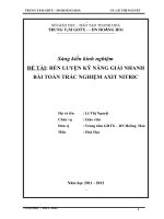 skkn rèn luyện kỹ năng giải nhanh bài toán trắc nghiệm axit nitric