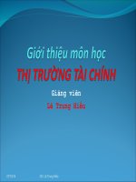 Môn thị trường tài chính (Subject introduction  + class regulations )