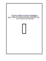 Sáng kiến kinh nghiệm_ Đề tài :  MỘT SỐ GIẢI PHÁP GIÚP HỌC SINH TIỂU HỌC GIỮ VỞ SẠCH, VIẾT CHỮ ĐẸP